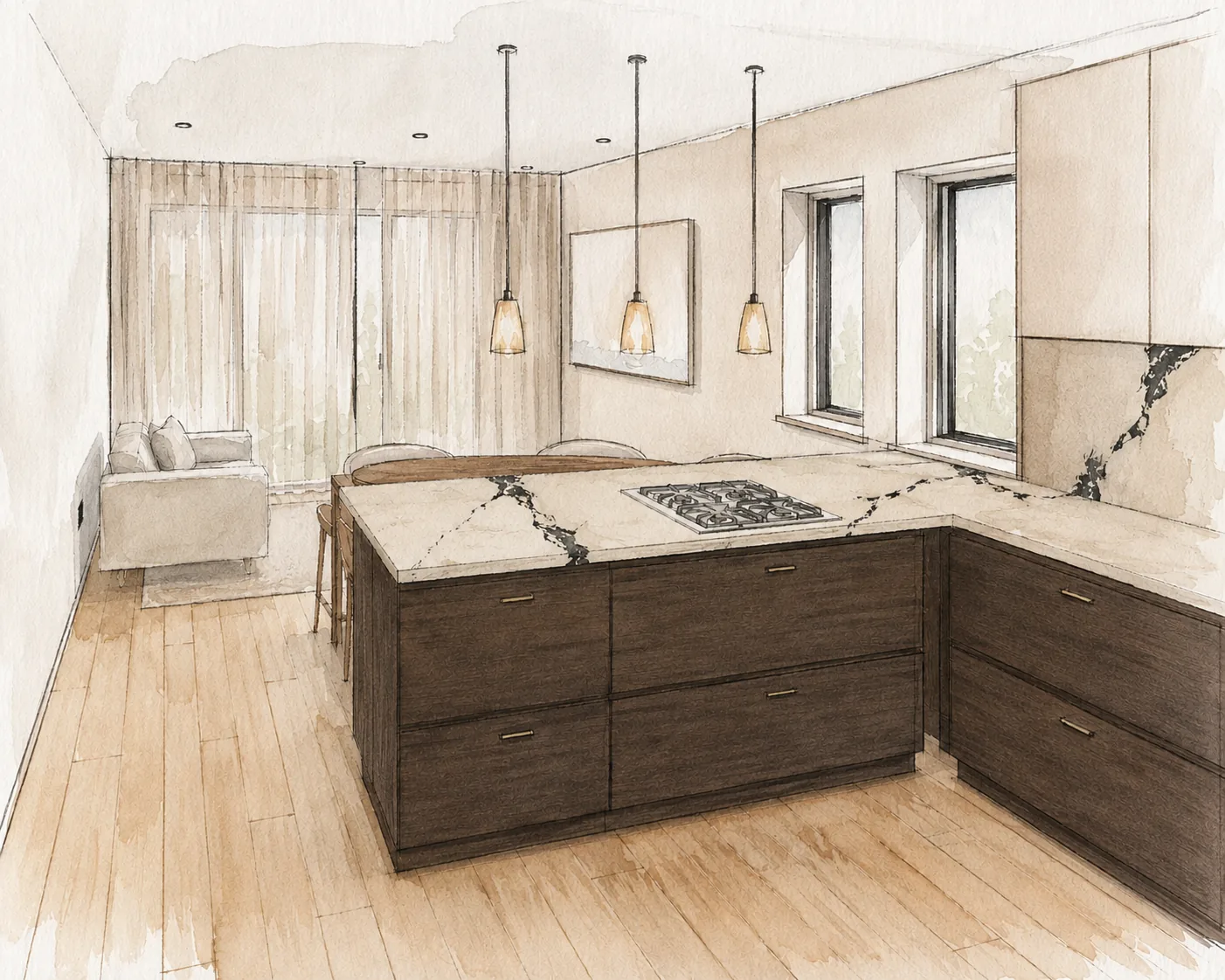 Audley Road kitchen concept render