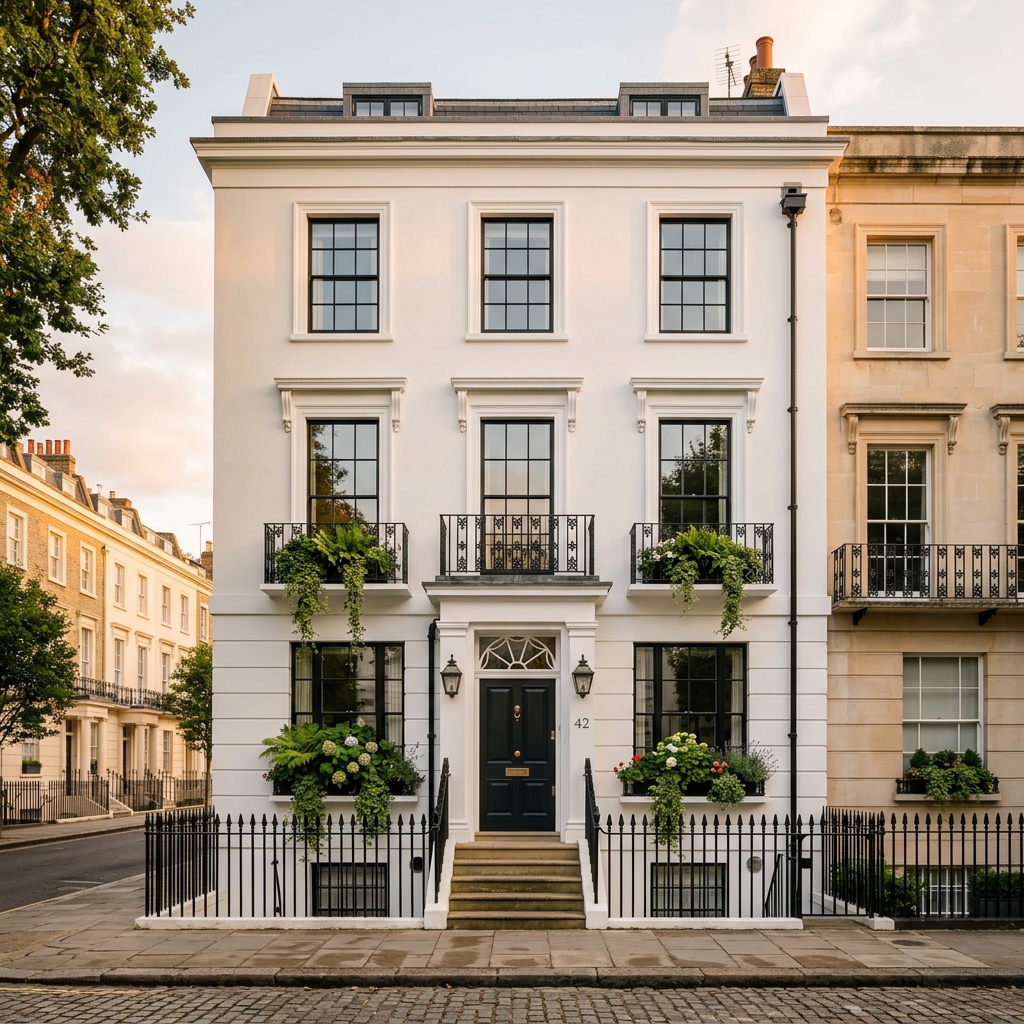 London townhouse exterior — example commission